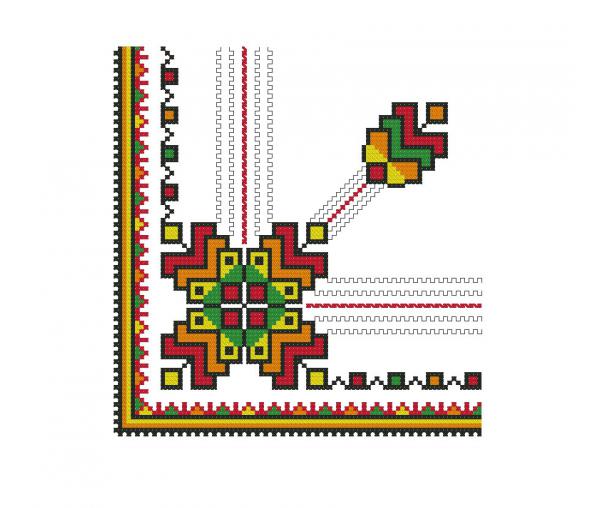 Угловой орнамент, дизайн вышивки крестиком #0321