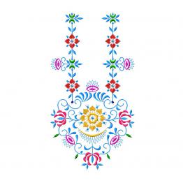 Floral ornament, machine embroidery design for the neckline. Download #326