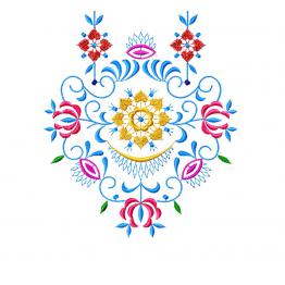 Цветочный орнамент, дизайн машинной вышивки для горловины Скачать #326