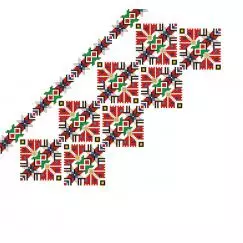 Ethnic ornament, cross stitch blouse design #375
