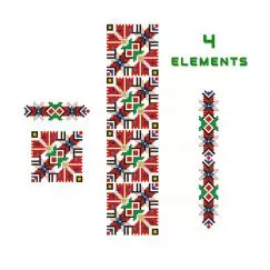 Ethnic ornament, cross stitch blouse design #375
