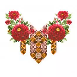 Embroidery ornament peonies. Instant download. #0400