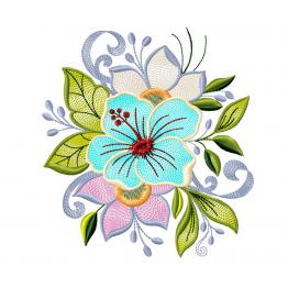 Цветочный орнамент, вышивальный дизайн #415