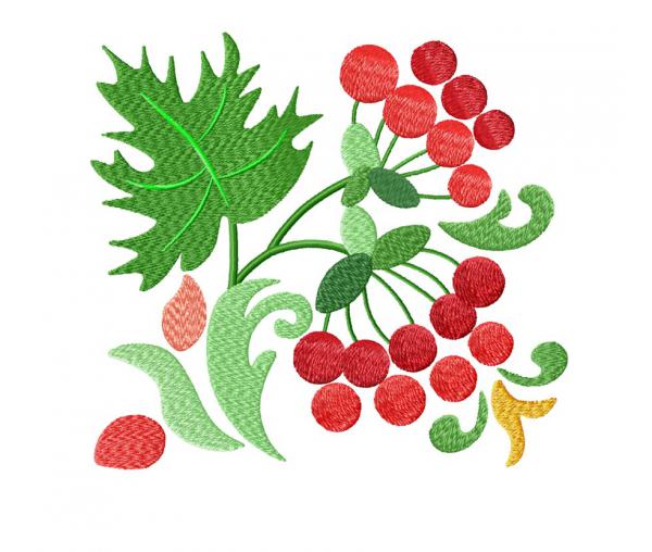 Red viburnum. Machine embroidery design. Download. #423_4