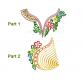 Machine embroidery designs for decorating the neck of a blouse #601