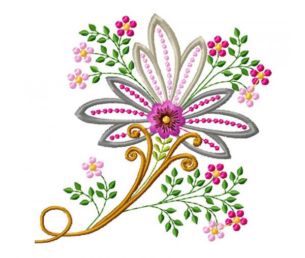Machine embroidery design. Floral ornament. 2 sizes #613-1