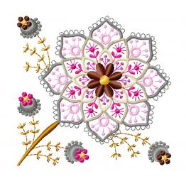 Floral ornament. Machine embroidery design #613-2