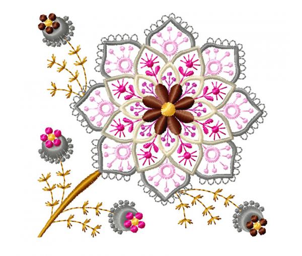 Квітковий орнамент. Дизайн машинної вишивки #613-2