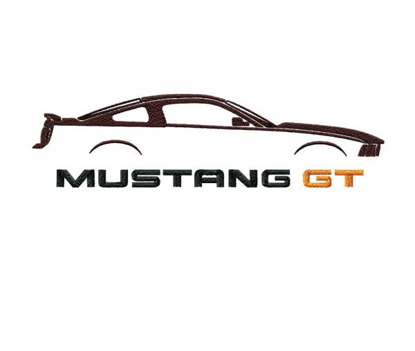 Мустанг GT лого, вышивальный дизайн jef, pes #NH_0639-1