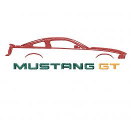 Logo Mustang GT, motif de broderiejef, jef, pes #NH_0639-1