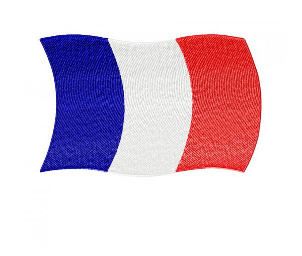 Flagge Frankreichs. Maschinenstickerei Design. Herunterladen.  #652-3