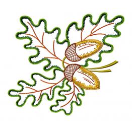 Дубовые листья. Дизайн машинной вышивки #0654-1