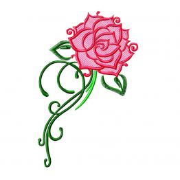 Blumenornament Rose, Stickmaschine Designs #670