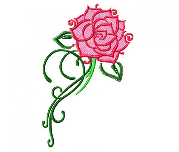 Floral ornament Rose, designs for embroidery machine #670