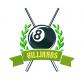 Billard-Club-Emblem, Maschinenstickerei-Design #NH_0682